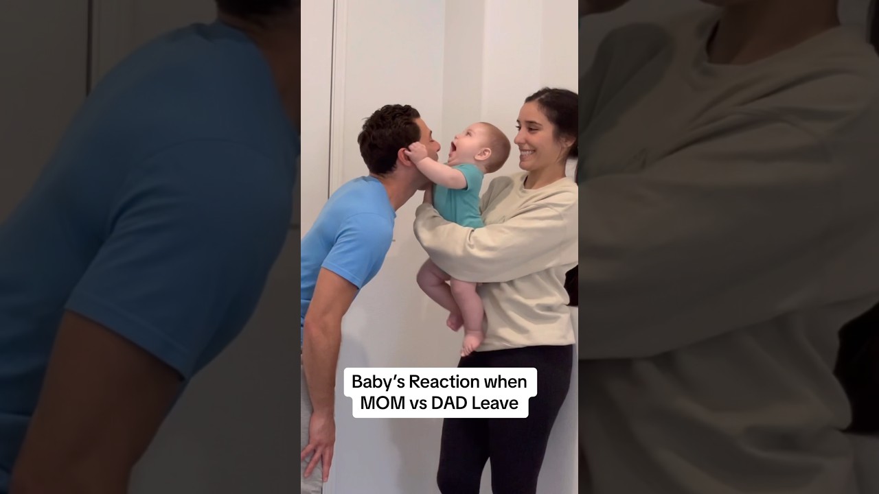 Baby reacts dramatically when dad leaves versus mom