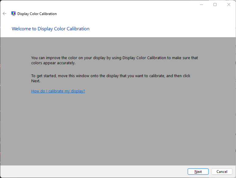 The Windows color calibrator wizard.