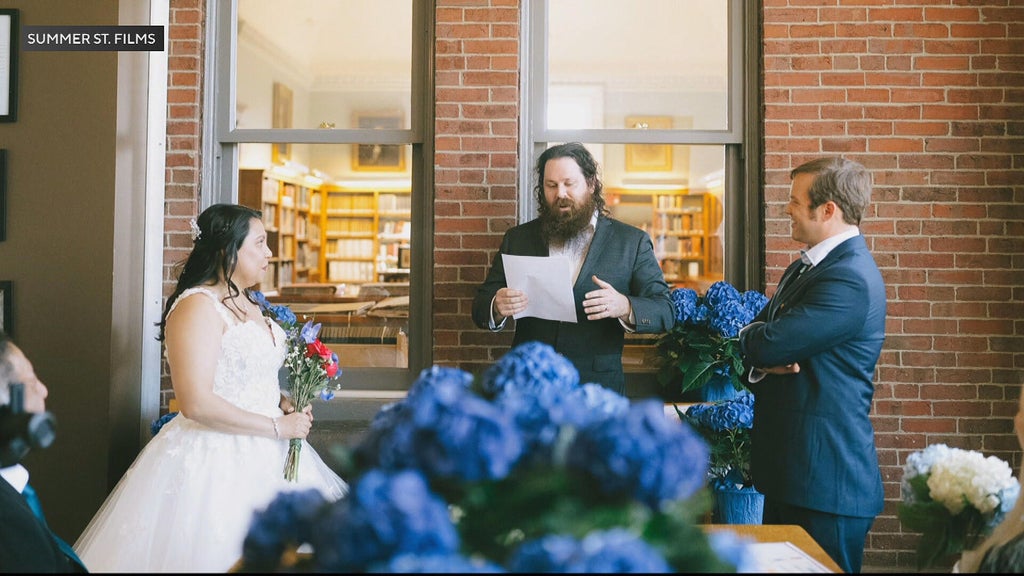 Couple gets married at Massachusetts library after bookstore proposal