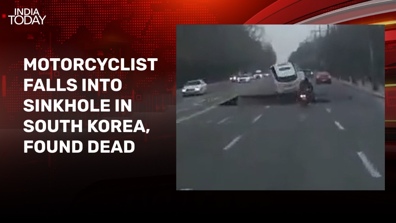 Motorcyclist dies after falling into sinkhole in South Korea's capital