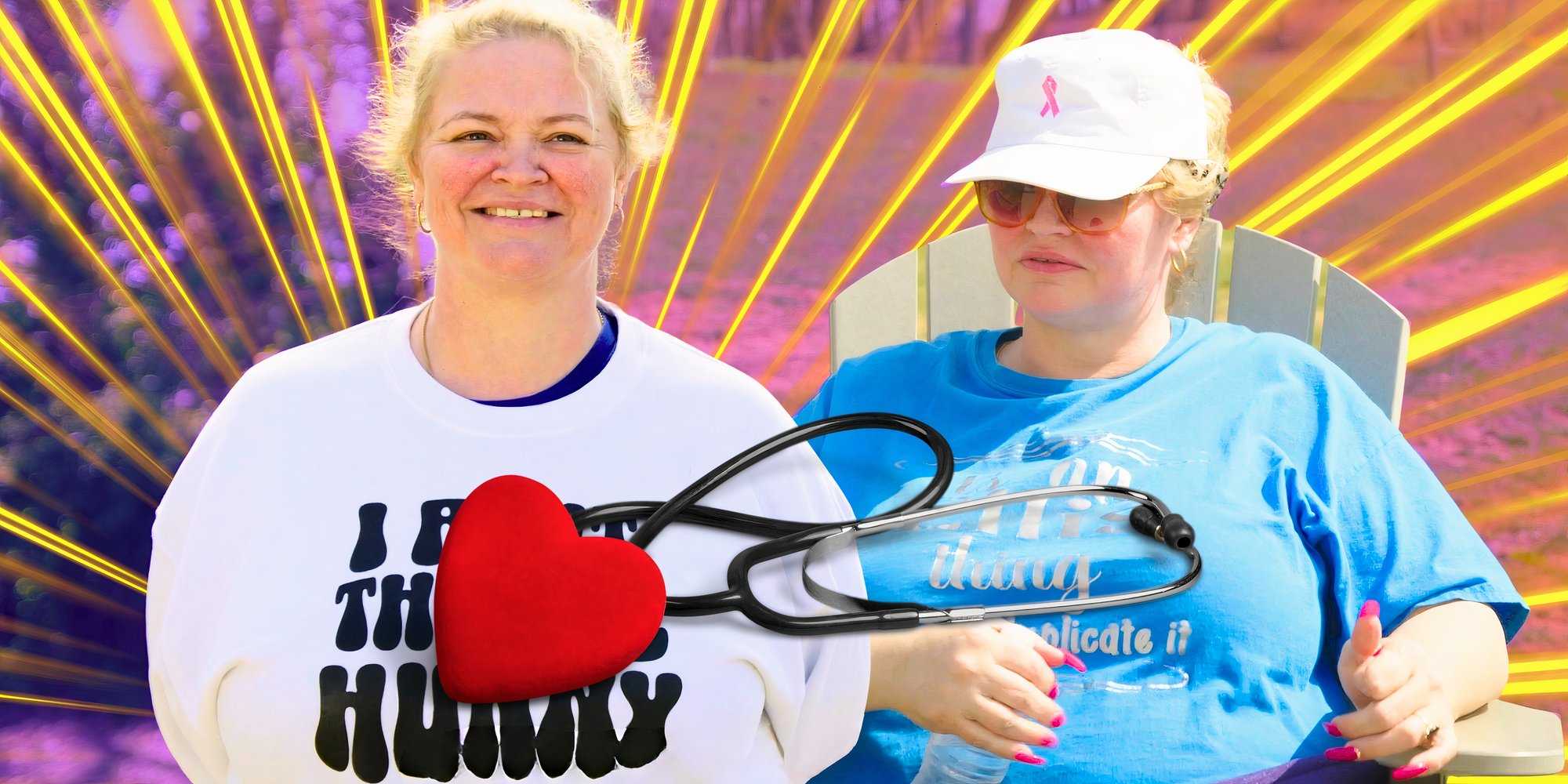 montage of 1000-Lb Sisters' Amanda Halterman with a heart and a stethoscope
