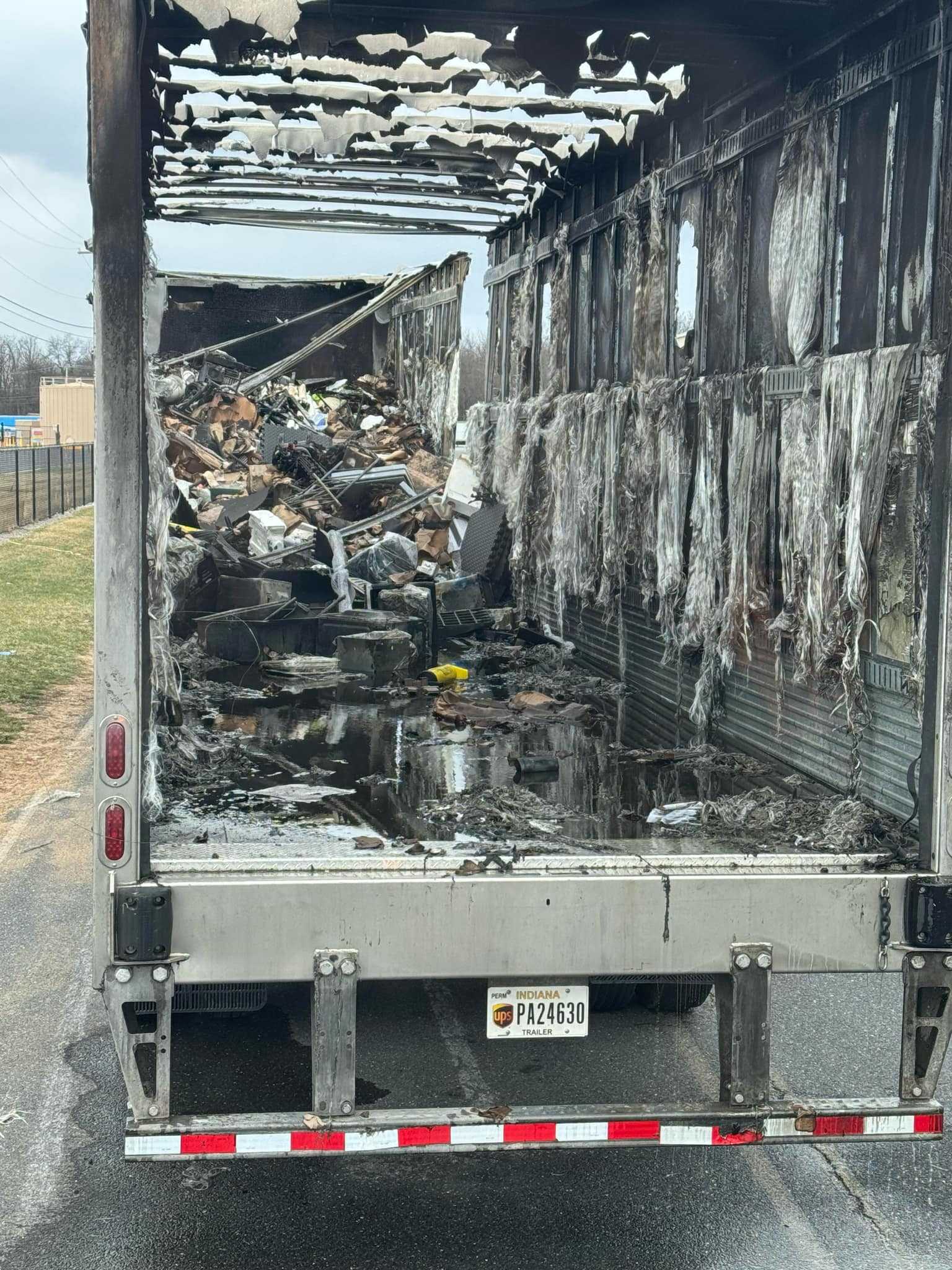 UPS trailer catches fire at sorting facility