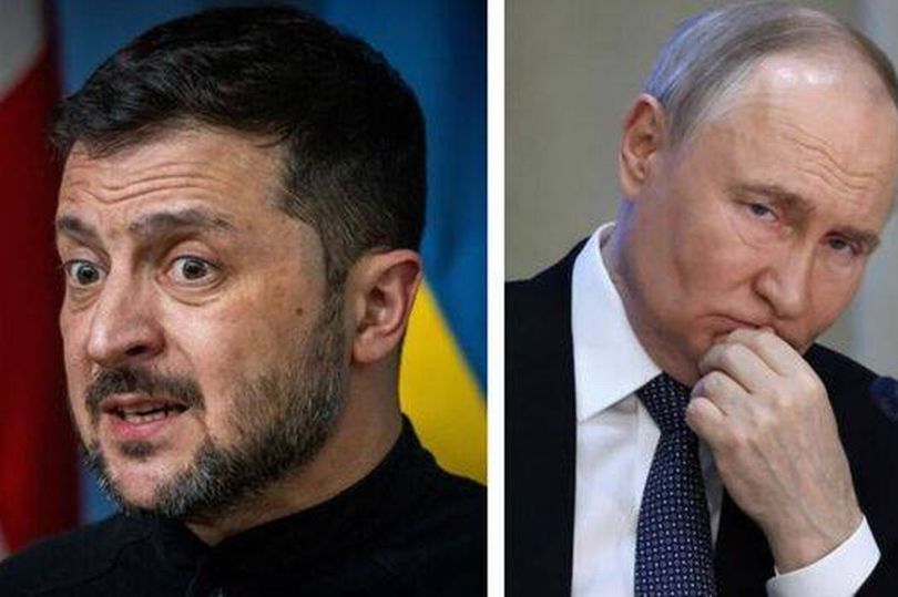 An image of Vladimir Putin and Ukraine President Volodymyr Zelensky