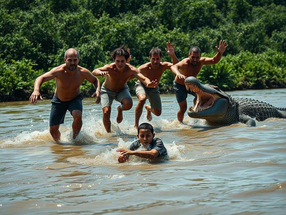 Crocodile rips off 7yearold's arm during fishing trip in South Africa(00)
