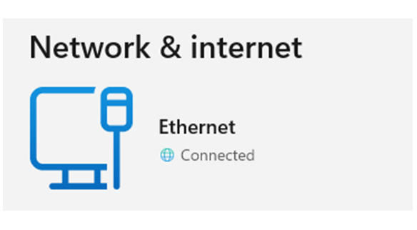 Screenshot of Windows 11 Ethernet connection