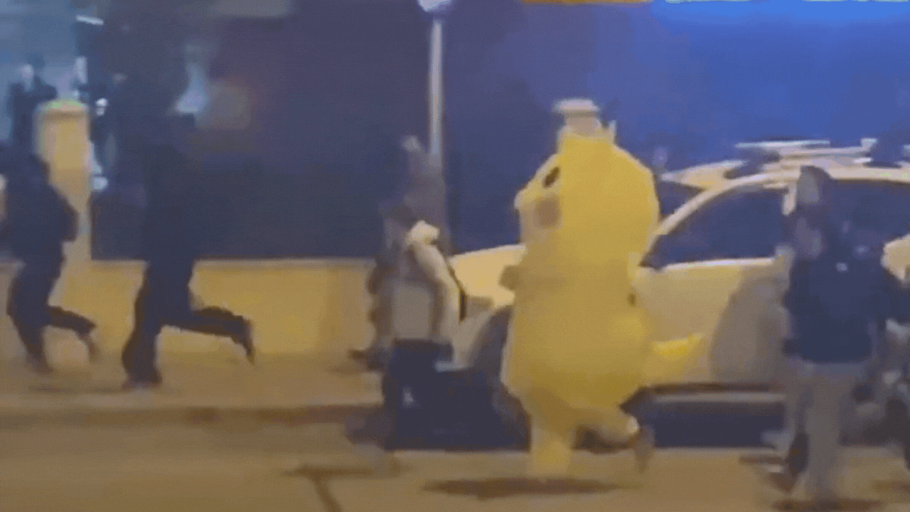 Watch: Pikachu seen fleeing police during anti-Erdogan protests in Turkey, image size:1280x720