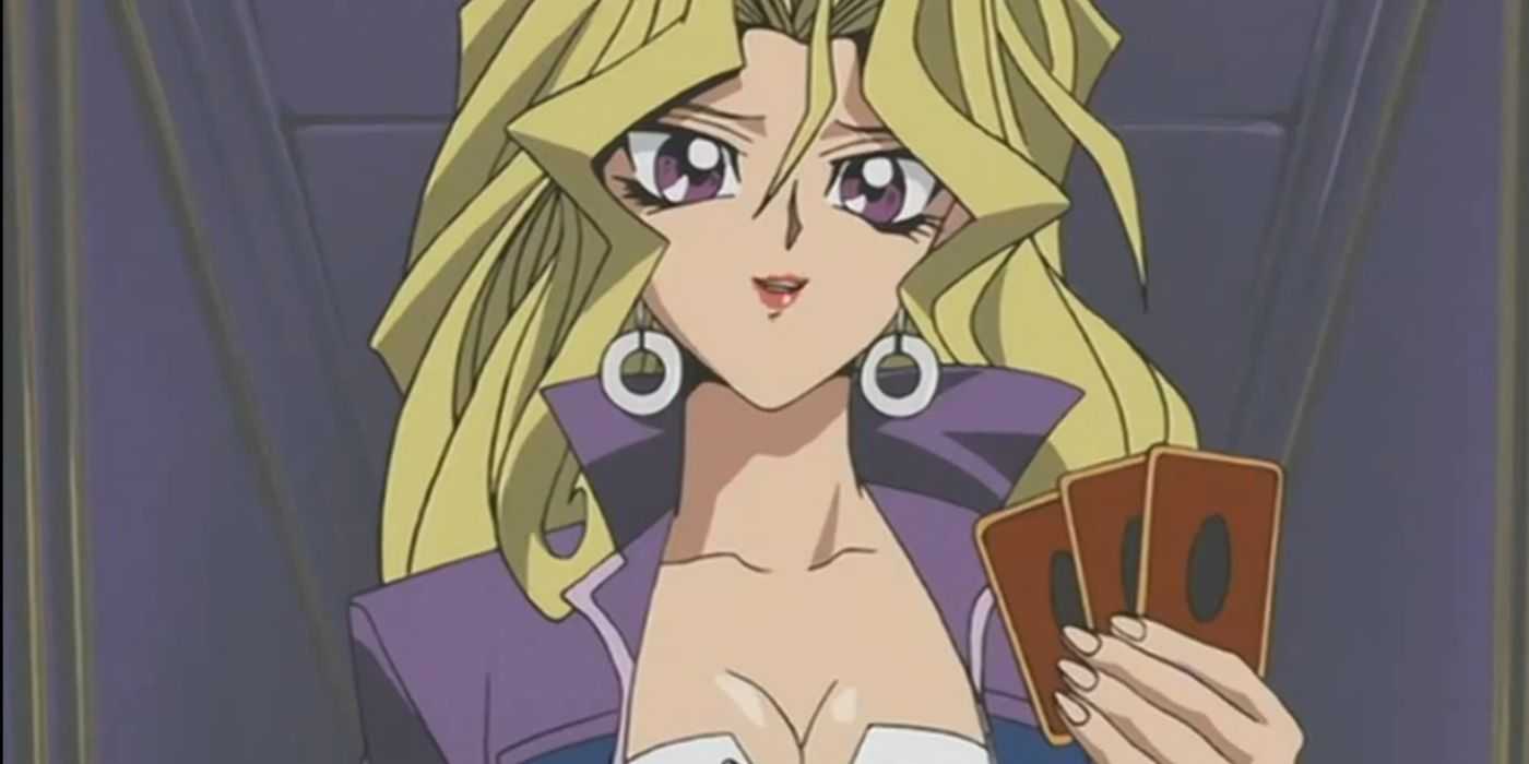 Mai Valentine duels Yugi in Yu-Gi-Oh! Duel Monsters