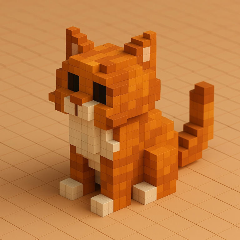 Prompt: Create an image of a cat in Voxel style. (Image: OpenAI)