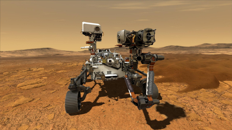 Illustration of NASA’s Perseverance Mars rover. (NASA/JPL-Caltech via SWNS)