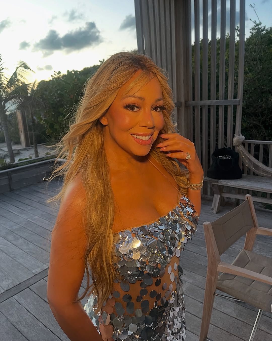 Mariah Carey celebrates 56th birthday in silver sequined dress ‘Giving