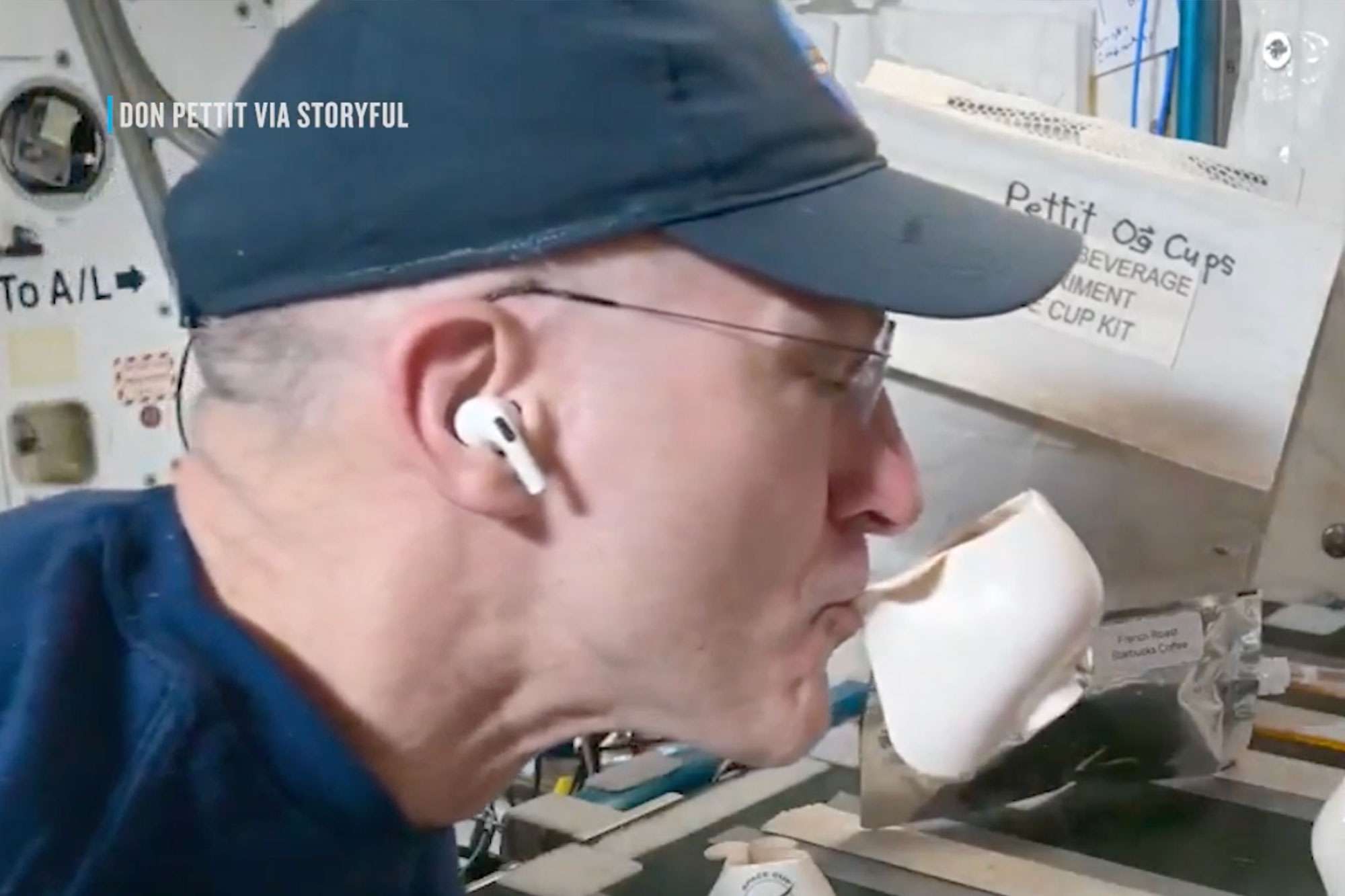 NASA Astronaut Takes Sip of Coffee From ZeroGravity Cup He Designed(00)