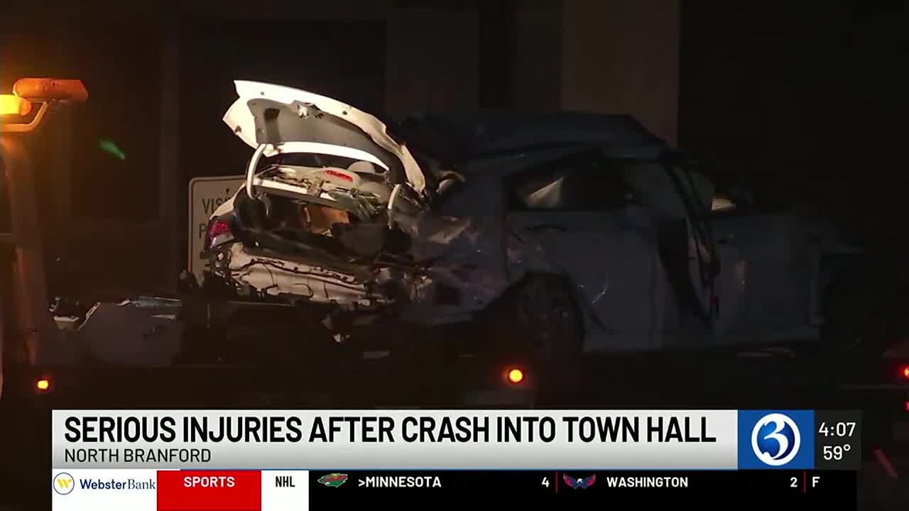 Driver sustains serious injuries after crashing into North Branford