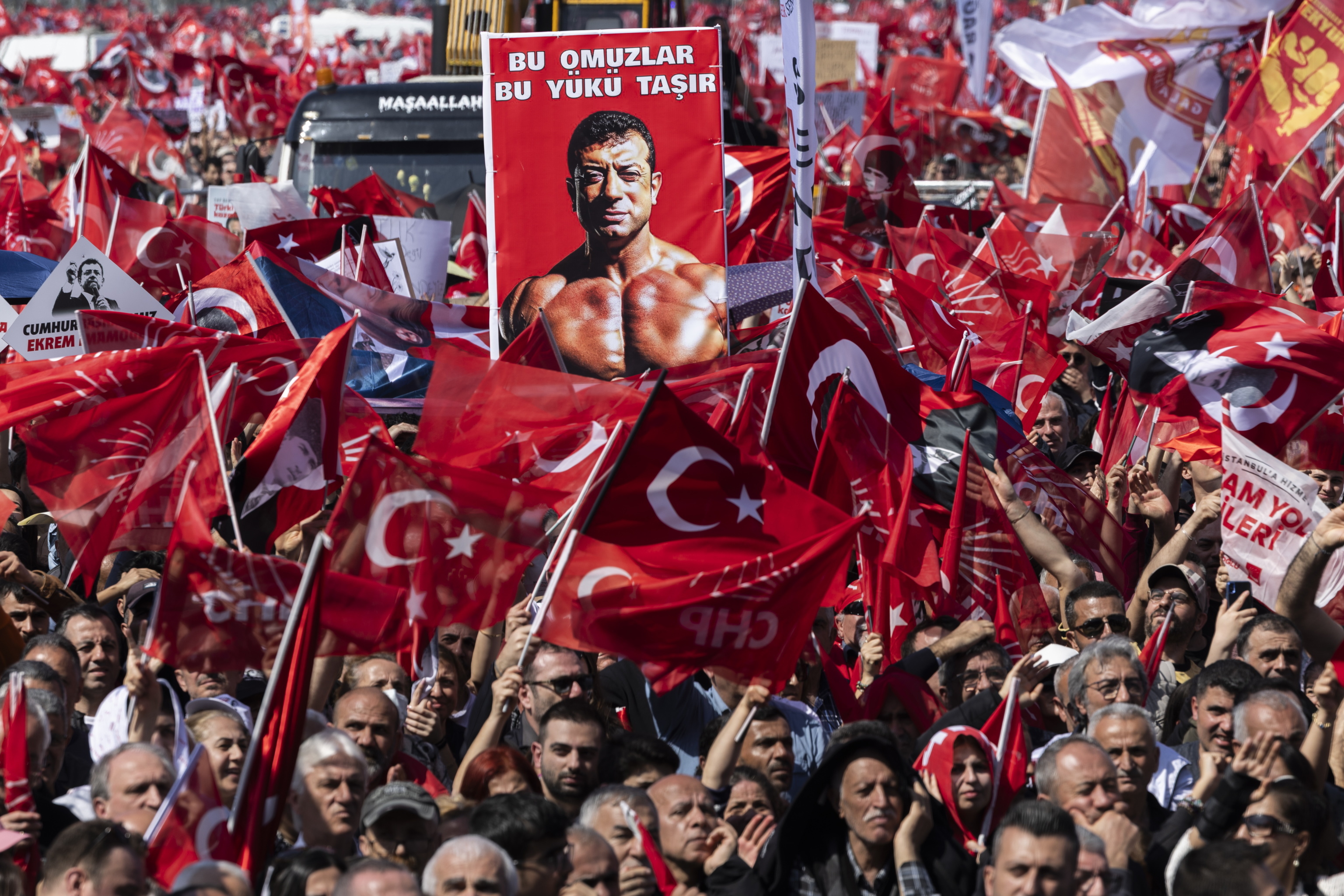 Main opposition party CHP protests against the detention of Istanbul mayor