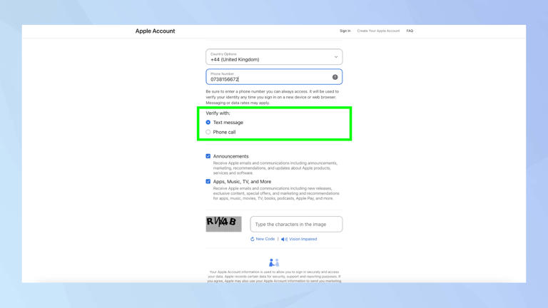 Apple Account - Enter your information