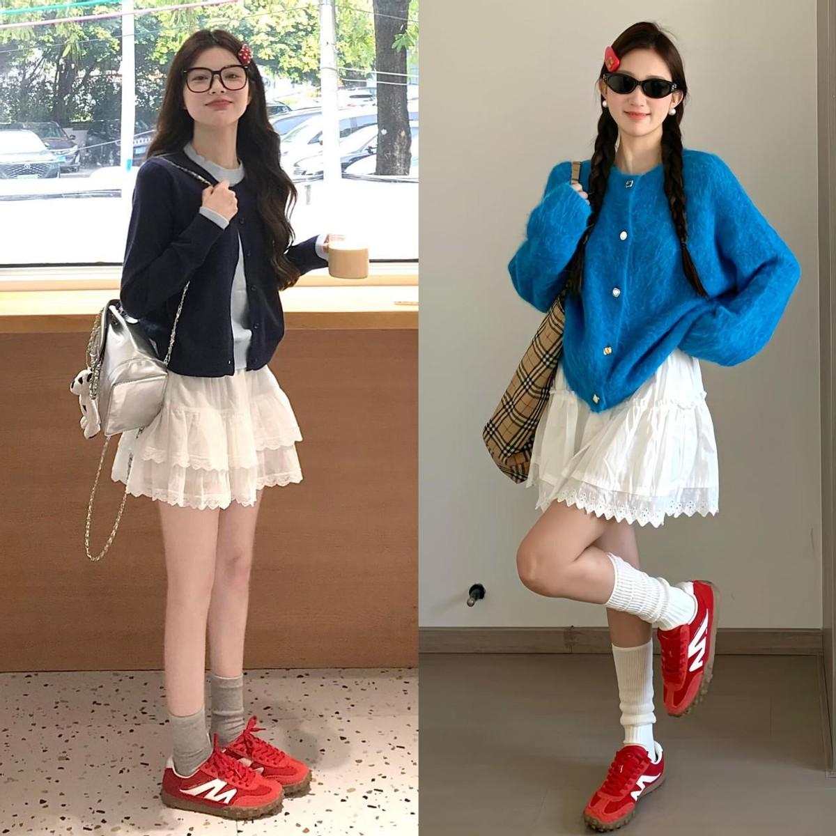 “半裙+小红鞋”的穿法今年太火了，什么身材穿都时髦！