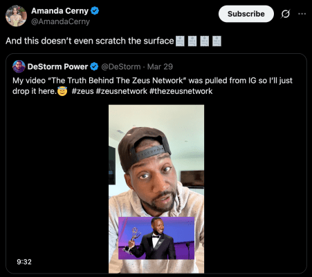 DeStorm Power Accuses Zeus Co-Founder Lemuel Plummer of Cutting Out