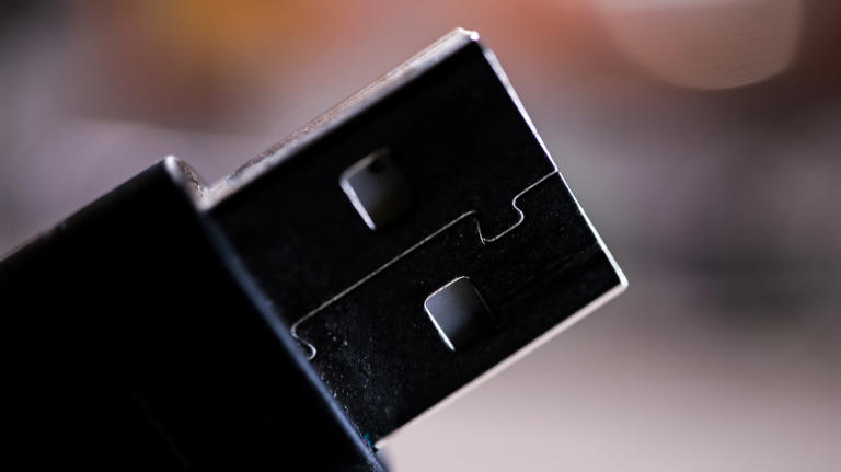 A USB connector up close.