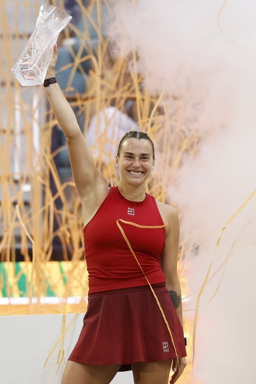 Incredible tennis photos from Aryna Sabalenka's Saturday victory at the