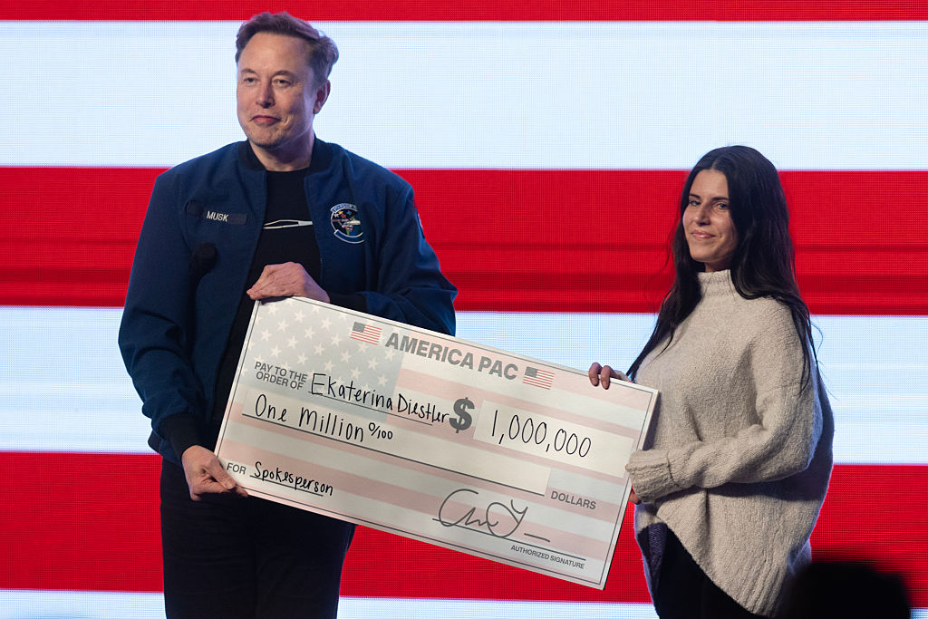 Elon Musk regala un milione a Ekaterina Diestler (Getty Images).