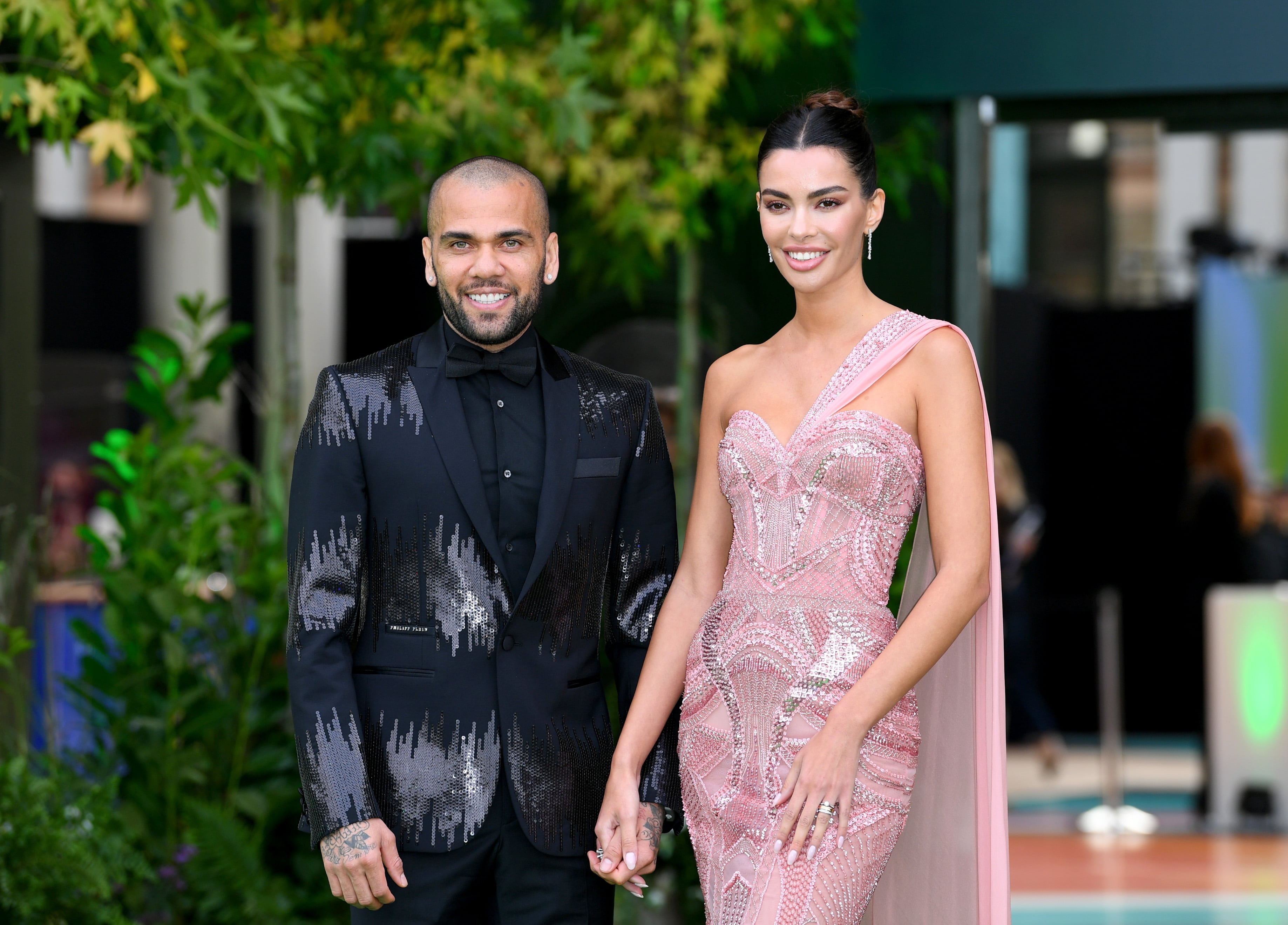 Dani Alves y Joana Sanz, en un evento celebrado en Londres el 17 de octubre de 2021.