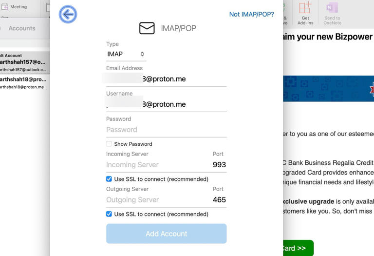 How to add proton mail to outlook