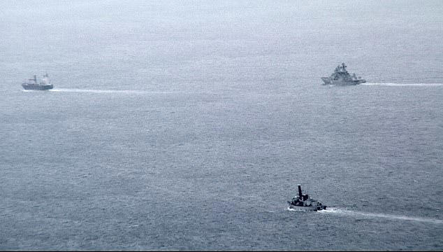 Royal Navy warships shadow Russian military ships through the Channel