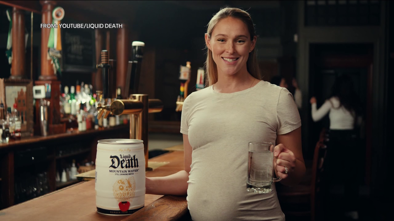 Kylie Kelce stars in hilarious 'Kegs for Pregs' ad for Liquid Death