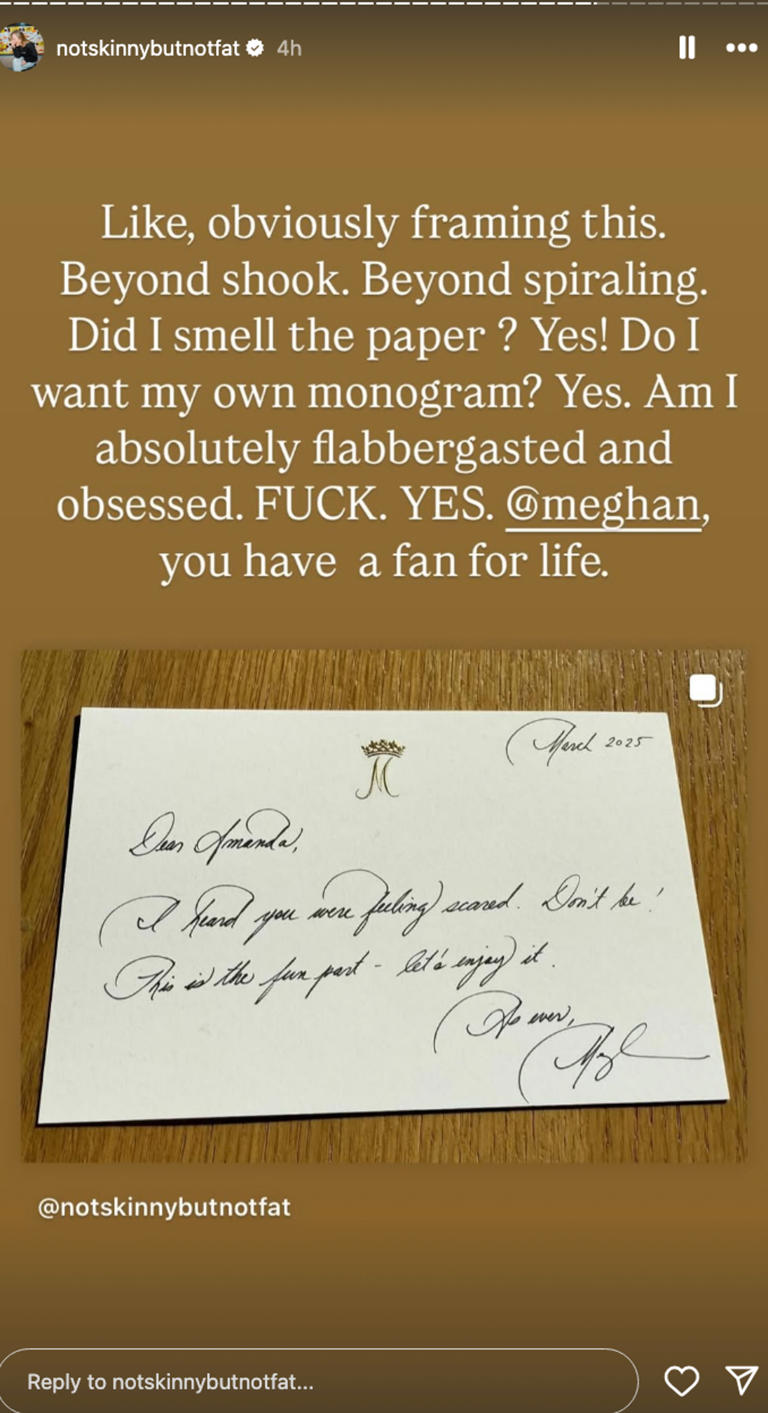 Meghan Markle claps back at ‘scared’ podcaster with cheeky handwritten note