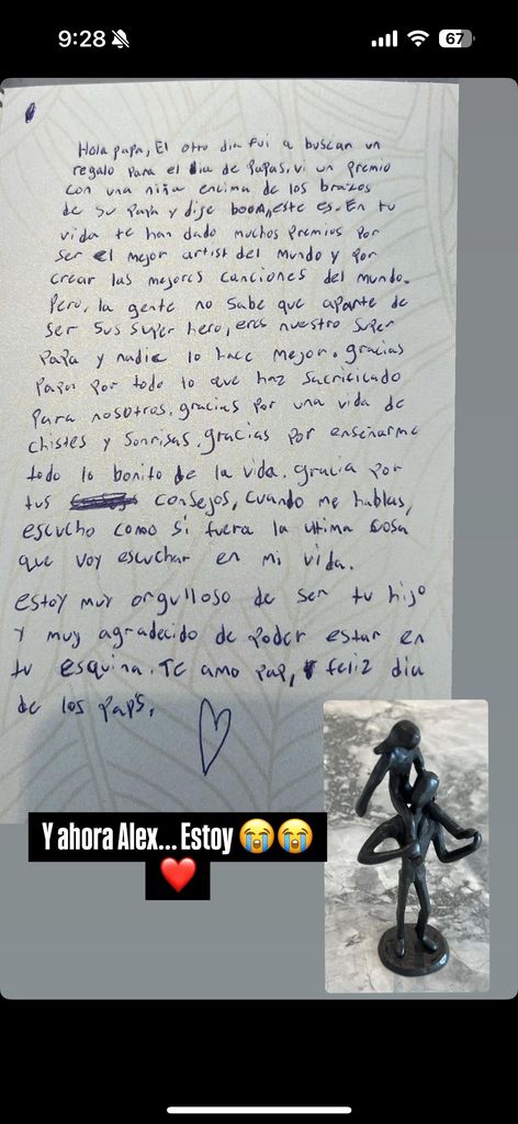 Alejandro Sanz comparte emocionado los regalos que le han hecho sus hijos por el Día del Padre