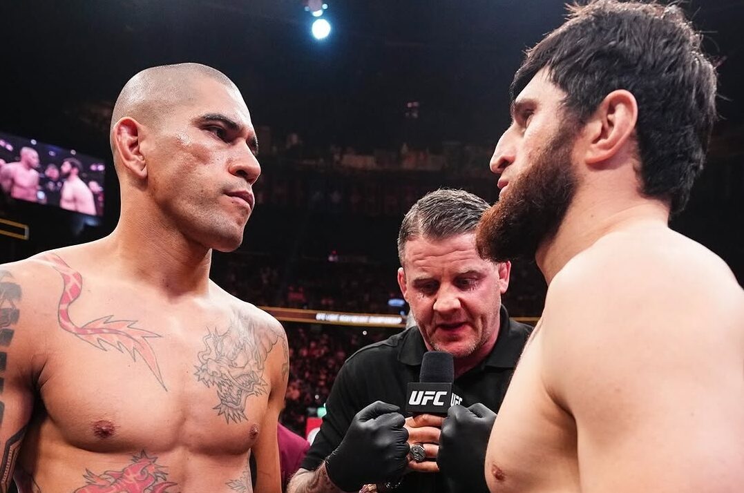 Alex Poatan e Magomed Ankalaev em encarada antes da luta (Foto: Instagram)