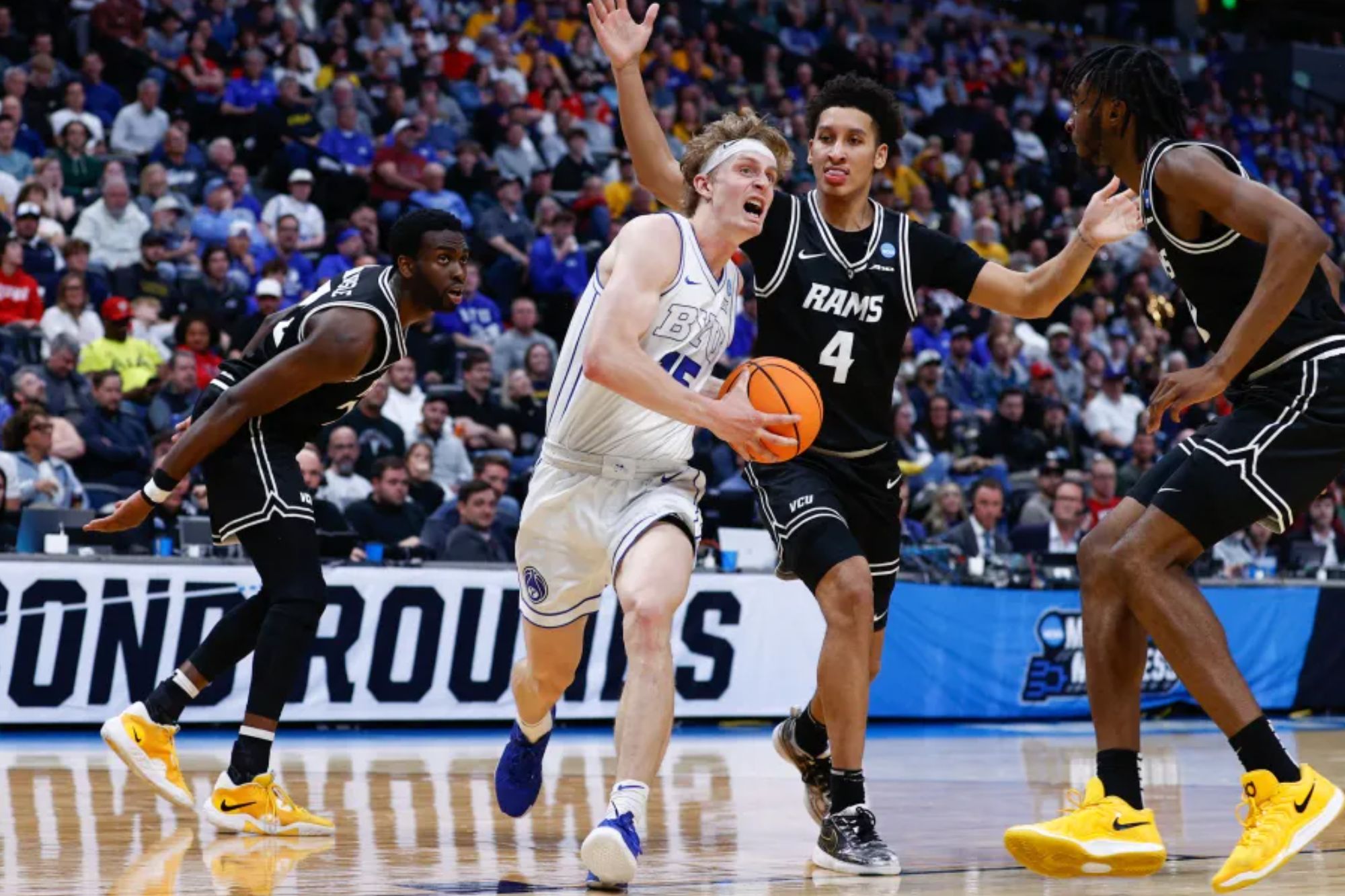 OreIda heir Richie Saunders scores BYU a March Madness win and fans