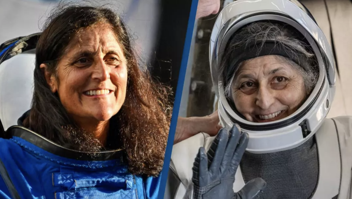 Bức ảnh so sánh sự thay đổi rõ rệt về ngoại hình của Sunita Williams sau 9 tháng. Ảnh: AFP
