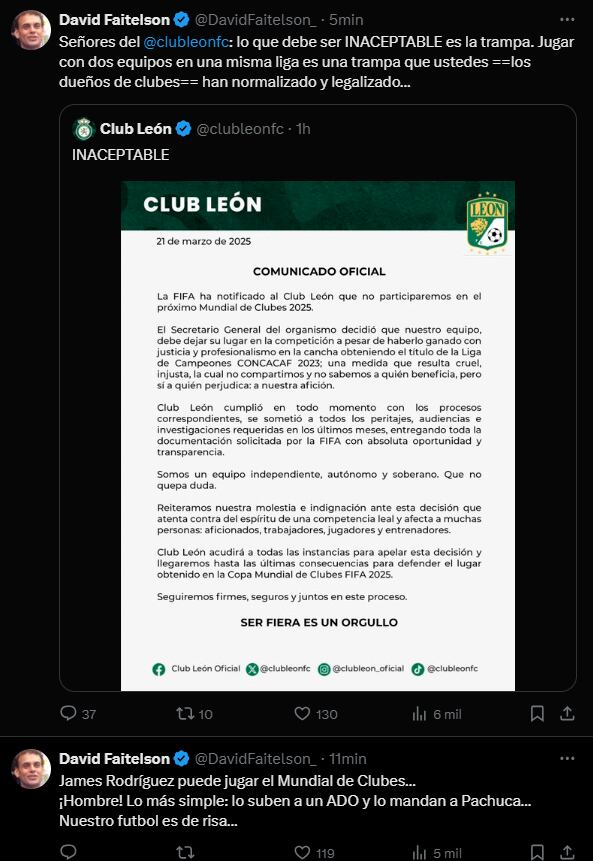 David Faitelson acusa a Salinas Pliego, Jesús Martínez e Irarragorri de tramposos  tras escándalo de León y FIFA