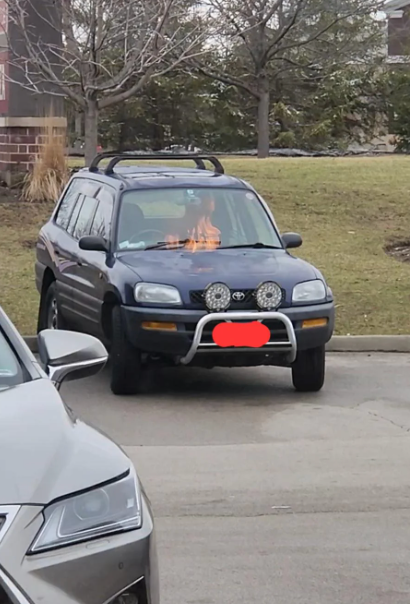 The Original Poster can shed some light: "I had an oil change and decided to get pizza right after. I looked at my car, terrified, until I realized it was the reflection of the pizza oven in the window." — u/Safe_Distance_1009 u/Safe_Distance_1009 / reddit.com