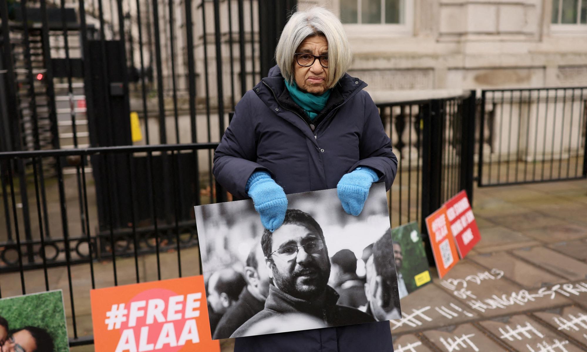 Laila Soueif, who collapsed after 150 days on hunger strike, said she feared she would live for only a week or two if she went back on hunger strike. Photograph: Isabel Infantes/Reuters