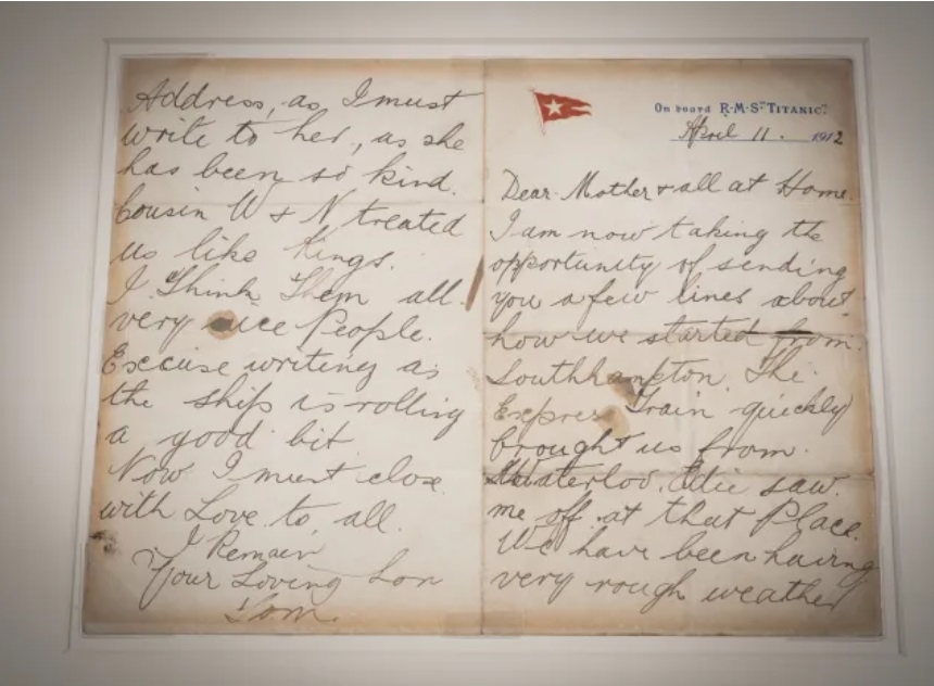 Lá thư gửi mẹ của thiếu niên 16 tuổi trên tàu Titanic