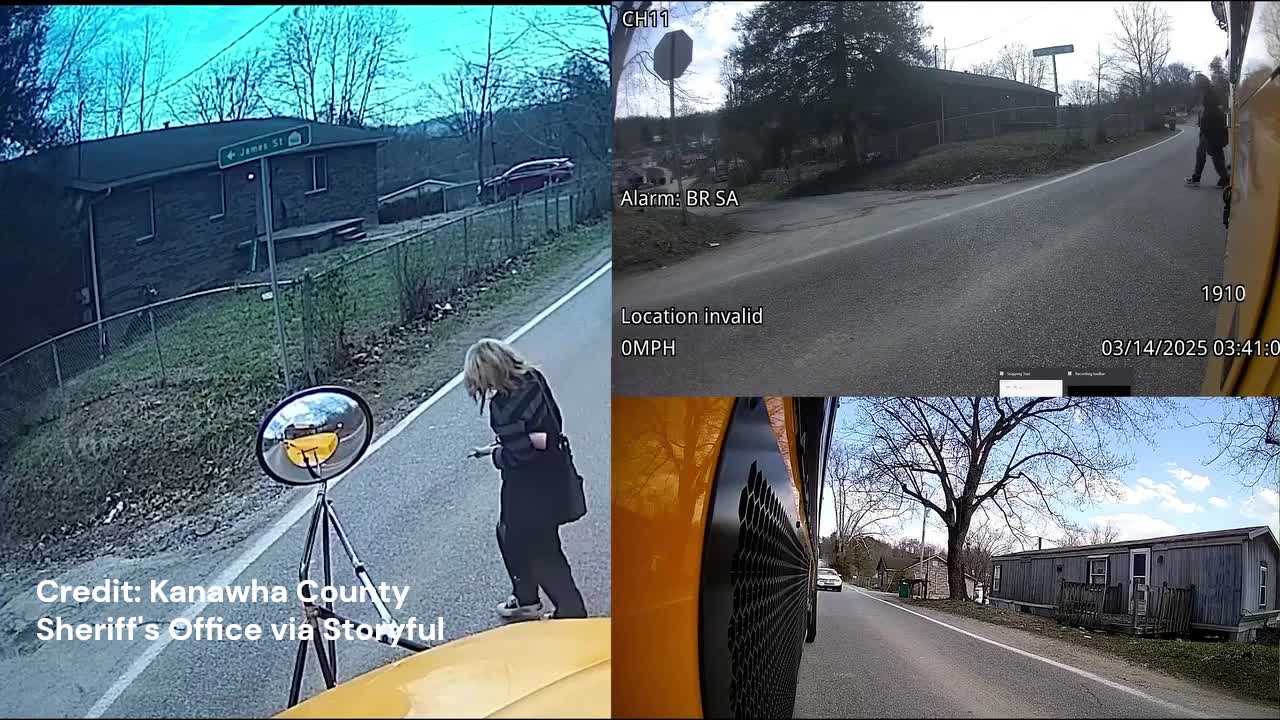Child Nearly Hit By Car Illegally Passing School Bus Credit Kanawha 