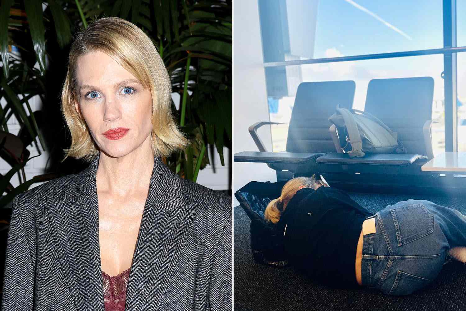 January Jones Calls Out Airline for Their Response After a 16Hour(00)