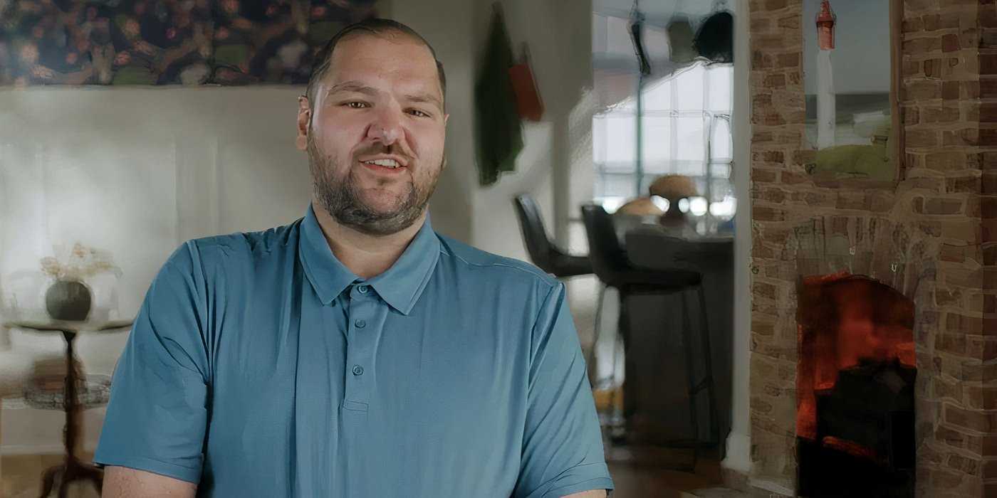 Greg Chillak in 90 Day Fiance in blue shirt in confessional interview