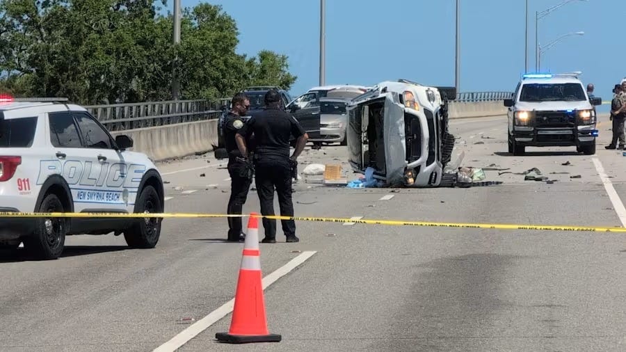 2 injured in New Smyrna Beach crash after fleeing vehicle wrecks on