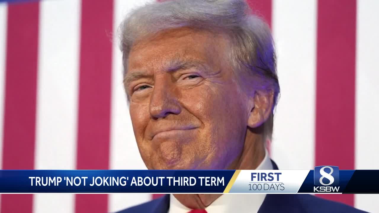 President Trump says he's 'not joking' about seeking third term despite