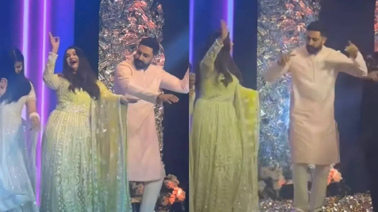 Aishwarya Rai Bachchan, Abhishek Bachchan dance on 'Kajra Re' with daughter Aaradhya  Bachchan and it's the best thing you will see today: WATCH VIDEO