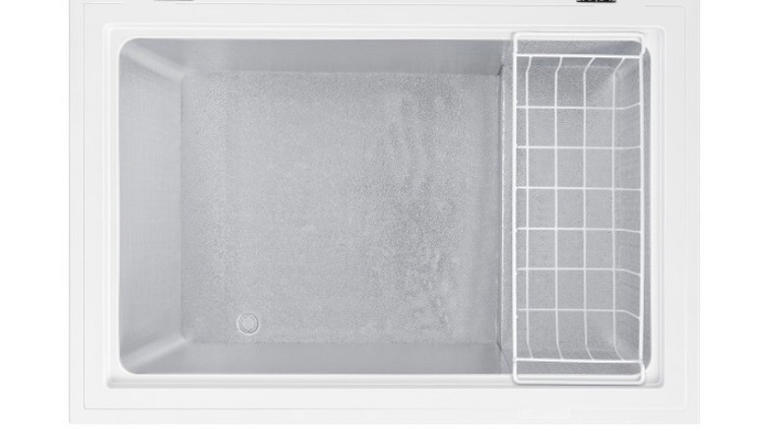Inside of Hisense freezer with a white background