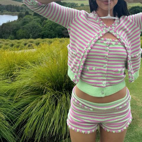 Dua Lipa's Easter Egg-Inspired Striped Shorts Set Brightened Up Spring