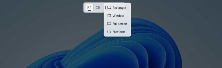 Different form options in the Snipping Tool.