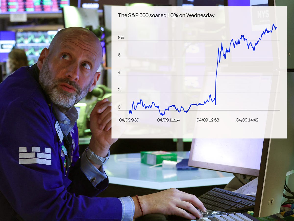 Stocks soar 10% in a stunning rally after Trump pauses trade war