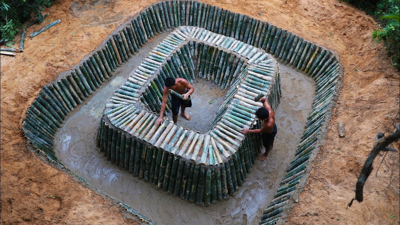Building a swimming pool and fish pool