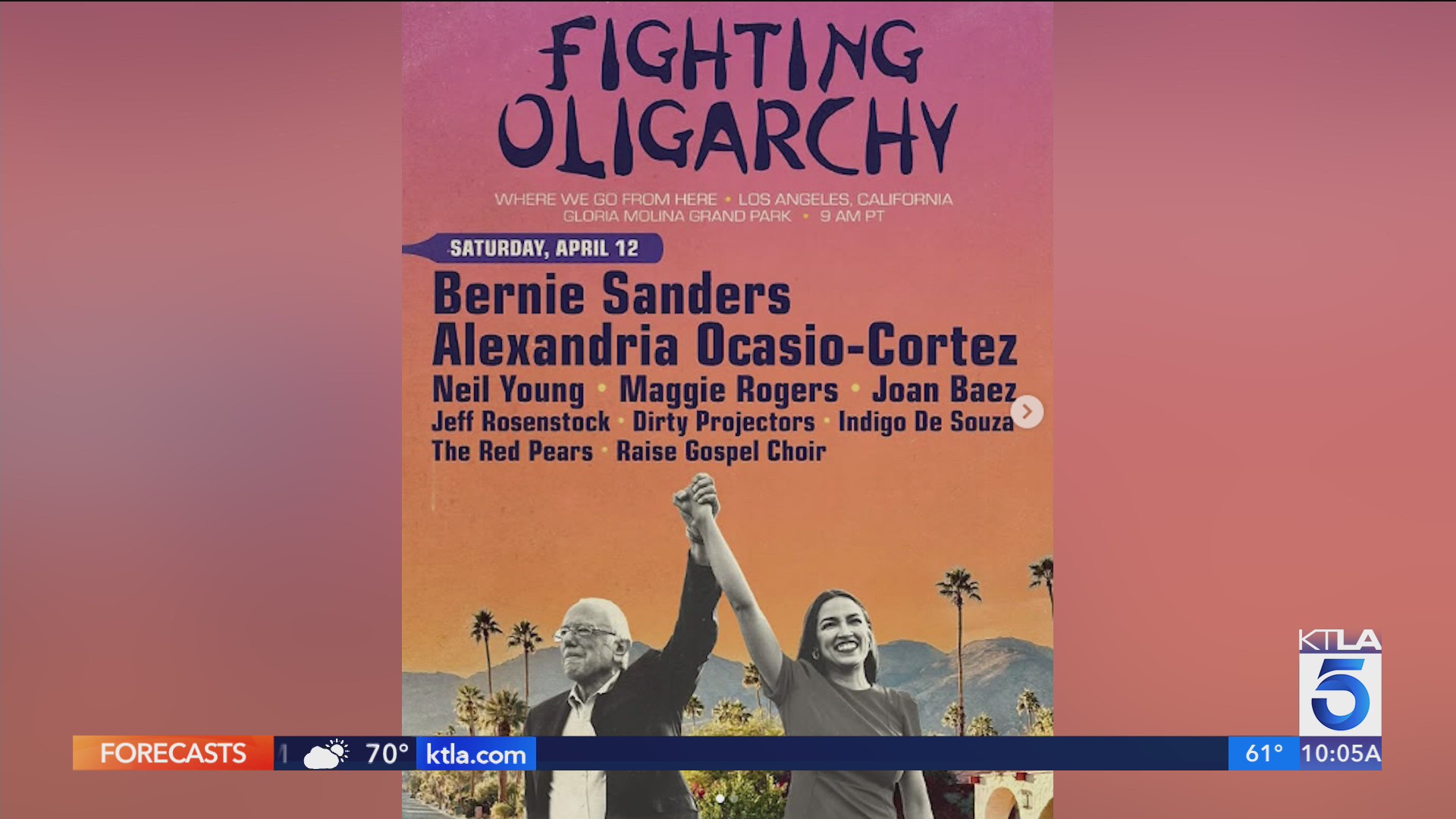 Bernie Sanders and Alexandria OcasioCortez take DTLA in their