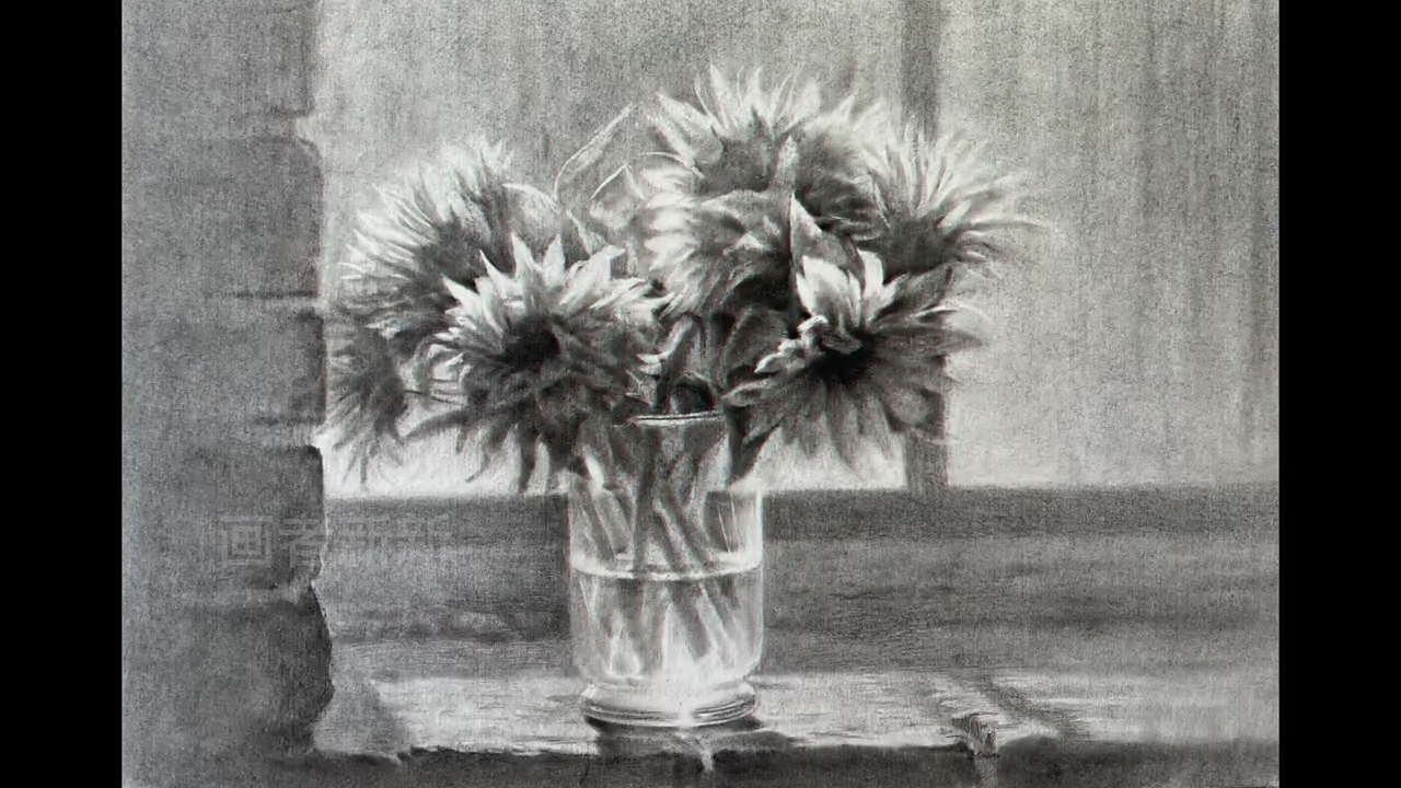 Glass Pot Of Flowers On A Monochrome - AA1CRLpx.img