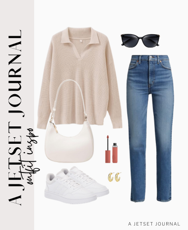 New outfits with neutral sweaters and jeans